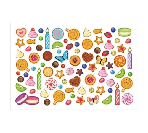 Наклейки бумажные с игровым полем НАБОР 2 листа, 184 наклейки, 