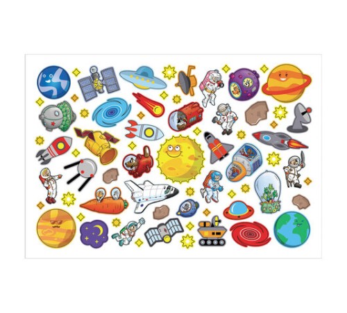 Наклейки бумажные с игровым полем НАБОР, 2 листа, 184 наклеек, 