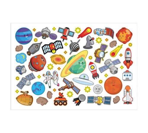 Наклейки бумажные с игровым полем НАБОР, 2 листа, 184 наклеек, 