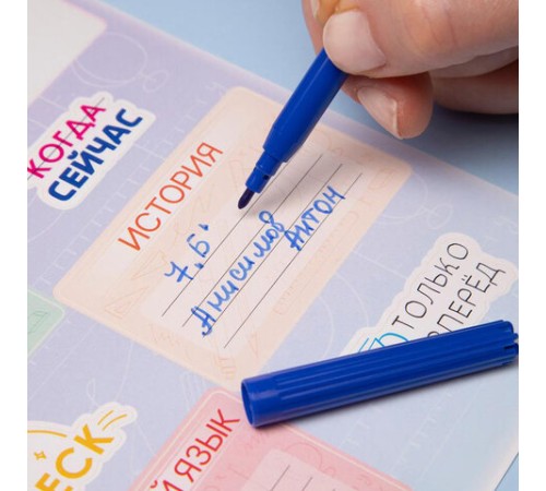 Наклейки ПРЕДМЕТНЫЕ для маркировки школьных принадлежностей, НАБОР 4 листа, 40 наклеек, HTB, 4Н5н