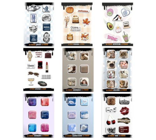 Наклейки объемные эпоксидные на телефон, 6-8 шт. на листе, 