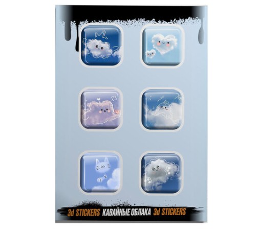Наклейки объемные эпоксидные на телефон, 6-8 шт. на листе, 