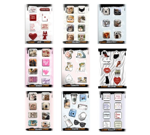 Наклейки объемные эпоксидные на телефон, 6-8 шт. на листе, 