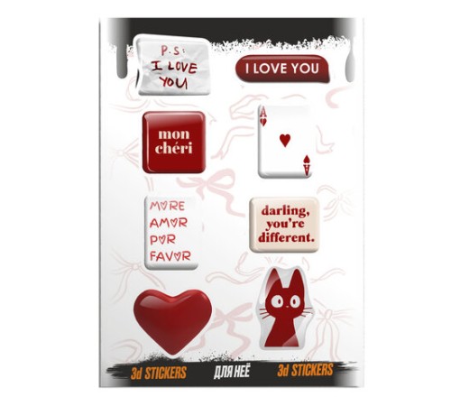 Наклейки объемные эпоксидные на телефон, 6-8 шт. на листе, 