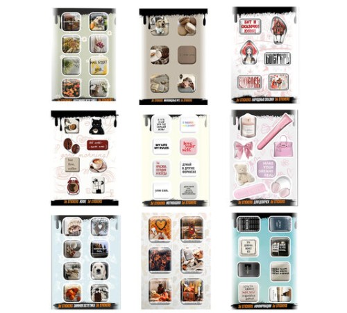 Наклейки объемные эпоксидные на телефон, 6-8 шт. на листе, 