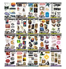 Наклейки виниловые, 5-7 шт. на листе, 1 лист, А6, 