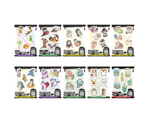 Наклейки виниловые, 20-22 шт., 4 листа, А6, 