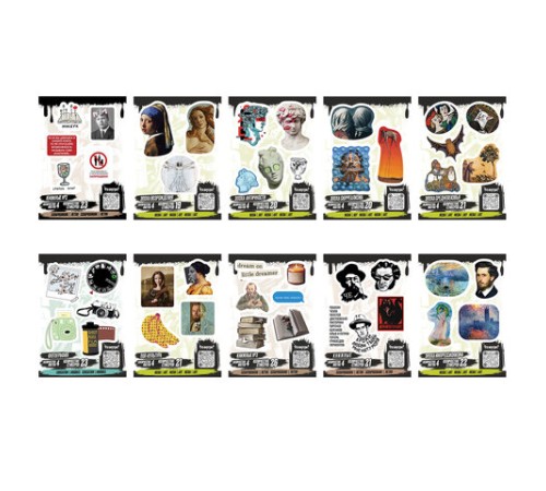 Наклейки виниловые, 21-26 шт., 4 листа, А6, 