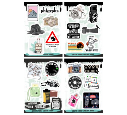 Наклейки виниловые, 21-26 шт., 4 листа, А6, 