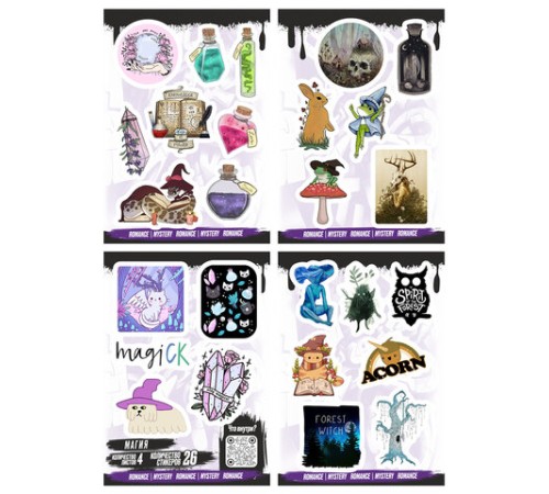 Наклейки виниловые, 21-33 шт., 4 листа, А6, 