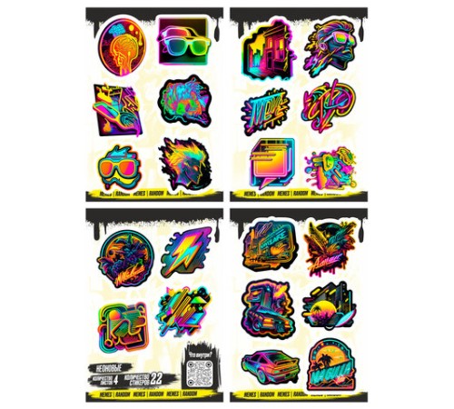 Наклейки виниловые, 21-26 шт., 4 листа, А6, 