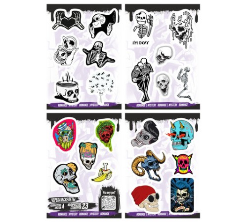 Наклейки виниловые, 21-26 шт., 4 листа, А6, 