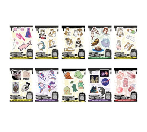 Наклейки виниловые, 49-53 шт., 9 листов, А6, 