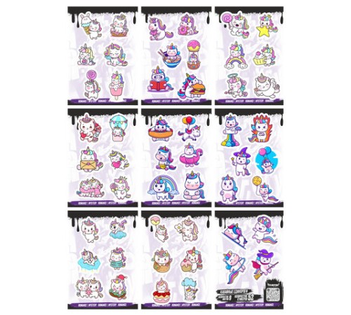 Наклейки виниловые, 49-53 шт., 9 листов, А6, 