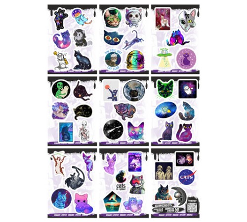 Наклейки виниловые, 49-53 шт., 9 листов, А6, 