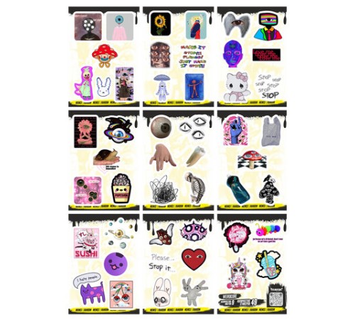 Наклейки виниловые, 43-54 шт., 9 листов, А6, 