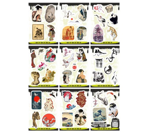 Наклейки виниловые, 43-54 шт., 9 листов, А6, 