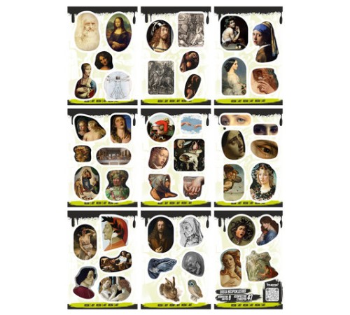 Наклейки виниловые, 43-54 шт., 9 листов, А6, 