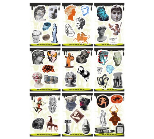 Наклейки виниловые, 43-54 шт., 9 листов, А6, 