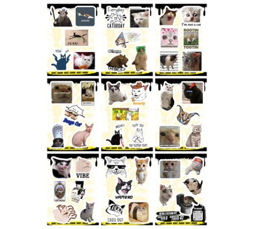 Наклейки виниловые, 44-50 шт., 9 листов, А6, 