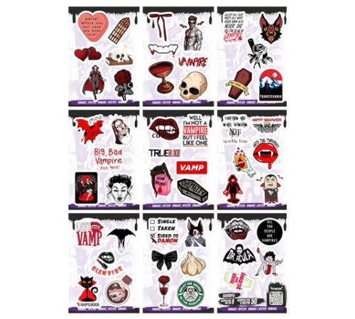 Наклейки виниловые, 44-50 шт., 9 листов, А6, 