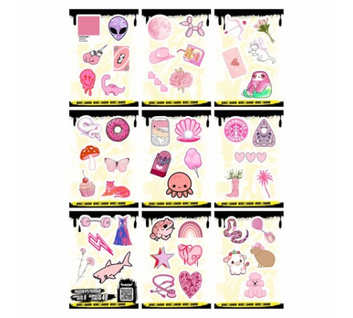 Наклейки виниловые, 45-78 шт., 9 листов, А6, 