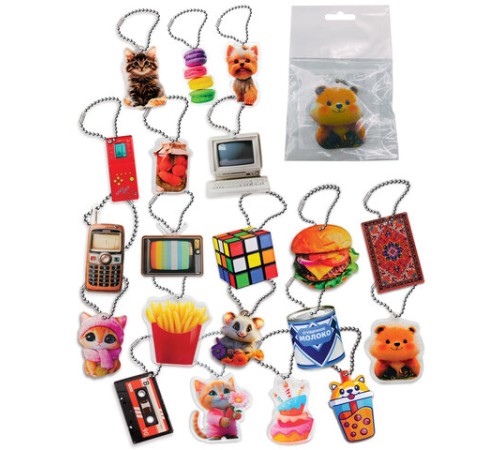 Брелок-подвеска импульс АССОРТИ акрил, 4-6 см, ассорти 20 видов, FUNSTER (ФАНСТЕР), 667039