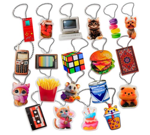 Брелок-подвеска импульс АССОРТИ акрил, 4-6 см, ассорти 20 видов, FUNSTER (ФАНСТЕР), 667039