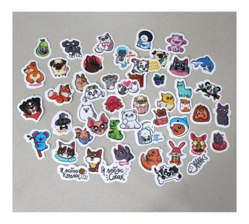 Набор наклеек для телефона, ассорти, 50 наклеек, 100х150 мм, ПП