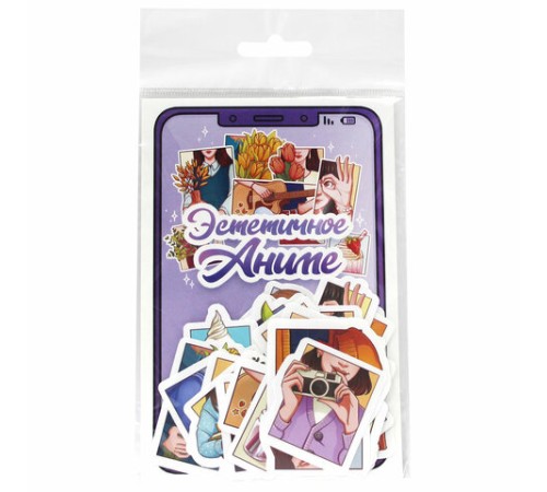 Набор наклеек для телефона, ассорти, 50 наклеек, 100х150 мм, ПП