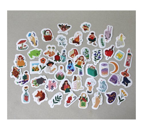 Набор наклеек для телефона, ассорти, 50 наклеек, 100х150 мм, ПП