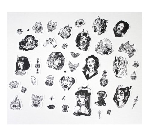 Набор наклеек для телефона, ассорти, 50 наклеек, 100х150 мм, ПП