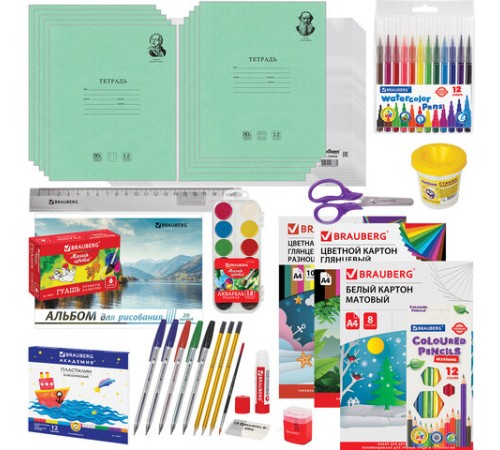 Набор школьных принадлежностей в подарочной коробке BRAUBERG 