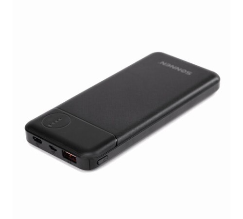 Аккумулятор внешний 10000 mAh SONNEN POWERBANK K701PD БЫСТРАЯ ЗАРЯДКА, 2USB, литий-полимерный, 263031