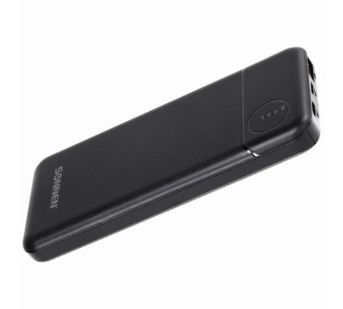 Аккумулятор внешний 10000 mAh SONNEN POWERBANK K701PD БЫСТРАЯ ЗАРЯДКА, 2USB, литий-полимерный, 263031