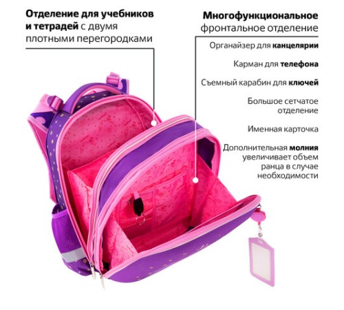 Ранец ЮНЛАНДИЯ EXTRA, с дополнительным объемом, 