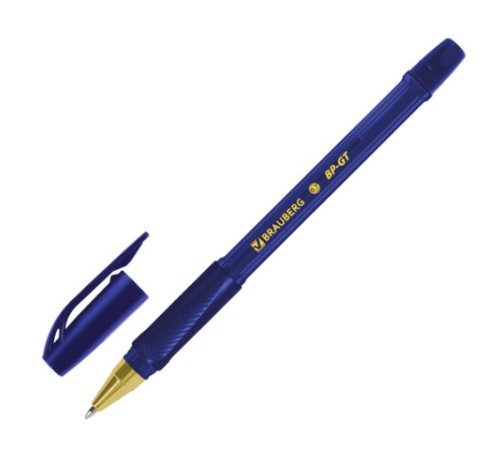 Ручка шариковая BRAUBERG BP-GT GLD BLUE, СИНЯЯ, корпус тонированный, пишущий узел 0,7 мм, линия письма 0,35 мм, 144505