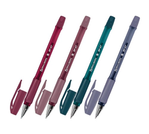 Ручки шариковые BRAUBERG BP-GT MORANDI, НАБОР 4 ШТУКИ, СИНИЕ, пишущий узел 0,7 мм, линия письма 0,35 мм, 144510