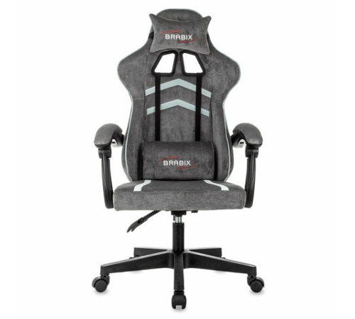 Кресло компьютерное BRABIX "Shooter GM-123", 2 подушки, ткань, серое, 533192 Кресло компьютерное BRABIX "Shooter GM-123", 2 подушки, ткань, серое, 533192