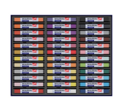 Пастель сухая художественная BRAUBERG ART CLASSIC, 36 цветов, квадратное сечение, 182093