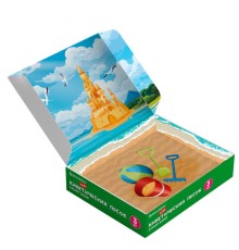 Песок для лепки кинетический, цвет песочный, 3 кг, коробка-песочница, формочки, BRAUBERG KIDS, 666008
