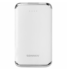 Аккумулятор внешний 6000 mAh SONNEN POWERBANK K611, 2 USB, литий-полимерный, белый, 263028
