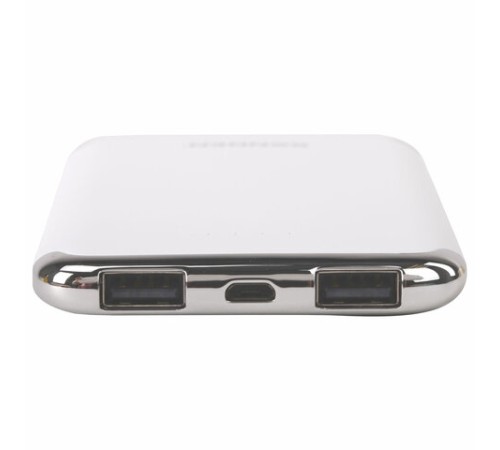 Аккумулятор внешний 6000 mAh SONNEN POWERBANK K611, 2 USB, литий-полимерный, белый, 263028