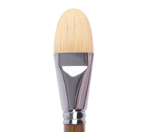 Кисть художественная профессиональная BRAUBERG ART CLASSIC, щетина, овальная, № 36, длинная ручка, 200741