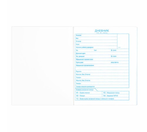 Дневник БЕЛЫЙ, HATBER, на скобе, обложка мелованный картон, 005189, 40Д5B_03610