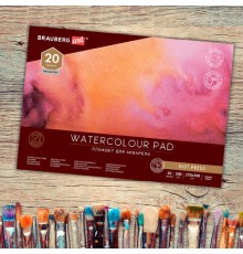 Папка для акварели/планшет, 300 г/м2, 270х390 мм, склейка, мелкое зерно, 20 л., BRAUBERG ART PREMIERE, 113249