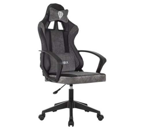 Кресло компьютерное BRABIX "Forcer GM-127", 2 подушки, экокожа/велюр, черное/серое, 533216 Кресло компьютерное BRABIX "Forcer GM-127", 2 подушки, экокожа/велюр, черное/серое, 533216