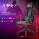 Кресло компьютерное BRABIX "Forcer GM-127", 2 подушки, экокожа/велюр, черное/серое, 533216
