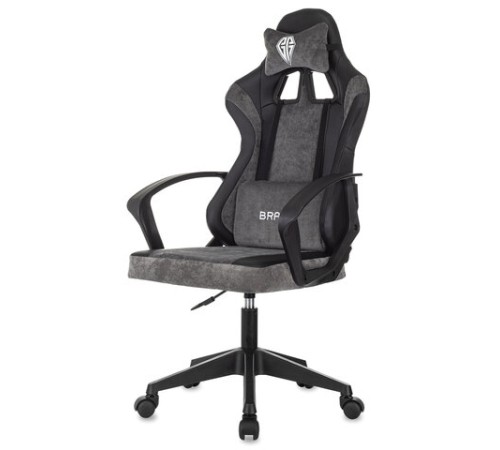 Кресло компьютерное BRABIX "Forcer GM-127", 2 подушки, экокожа/велюр, черное/серое, 533216 Кресло компьютерное BRABIX "Forcer GM-127", 2 подушки, экокожа/велюр, черное/серое, 533216