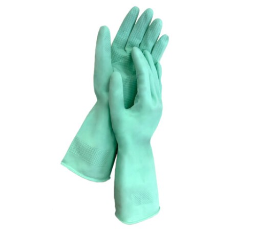 Перчатки МНОГОРАЗОВЫЕ латексные LAIMA, С АРОМАТОМ АЛОЭ, зеленые, хлопчатобумажное напыление, размер L (большой), вес 55 г, 700546